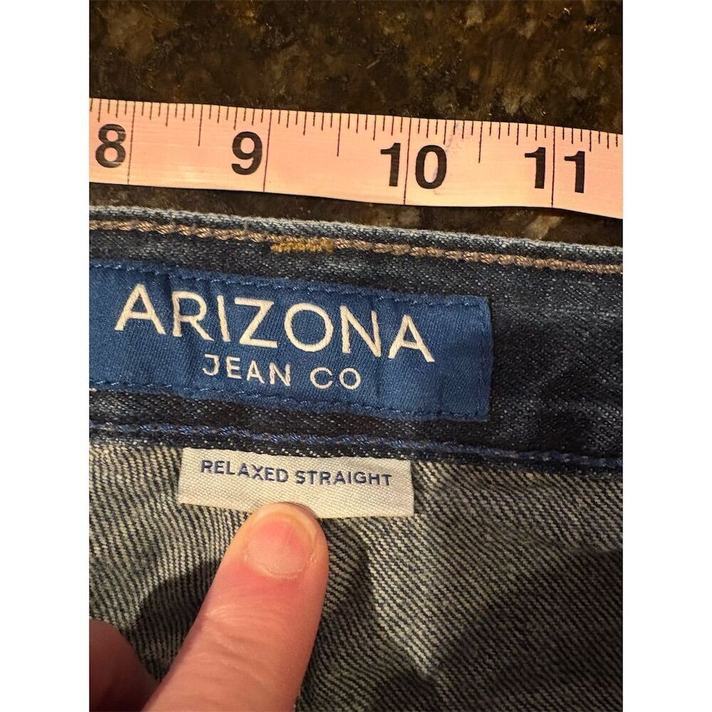 Arizona Men's Relaxed Straight Jeans Blue Size 36x34 - Picture 9 of 10